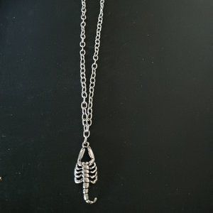 SILVER TONE SCORPION NECKLACE
